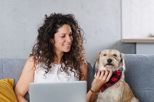 Girl with pet